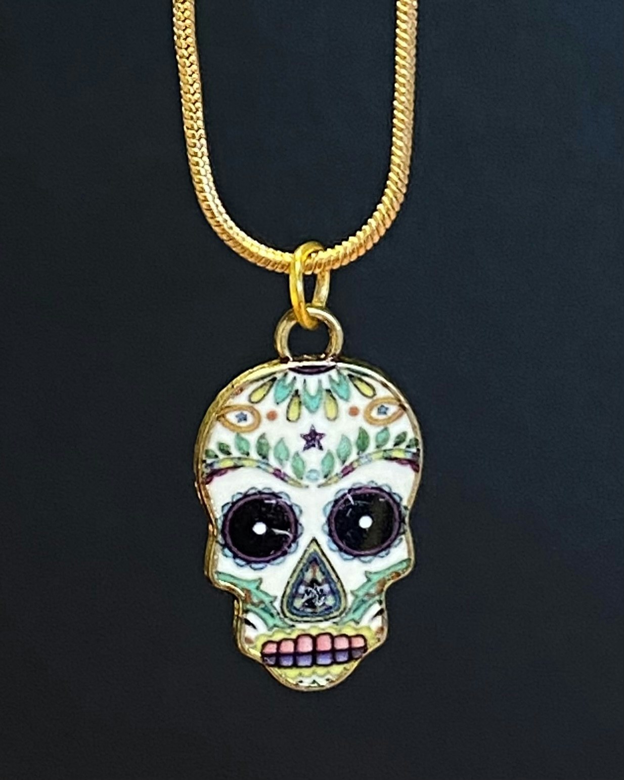 Sugar skull charm necklace 5