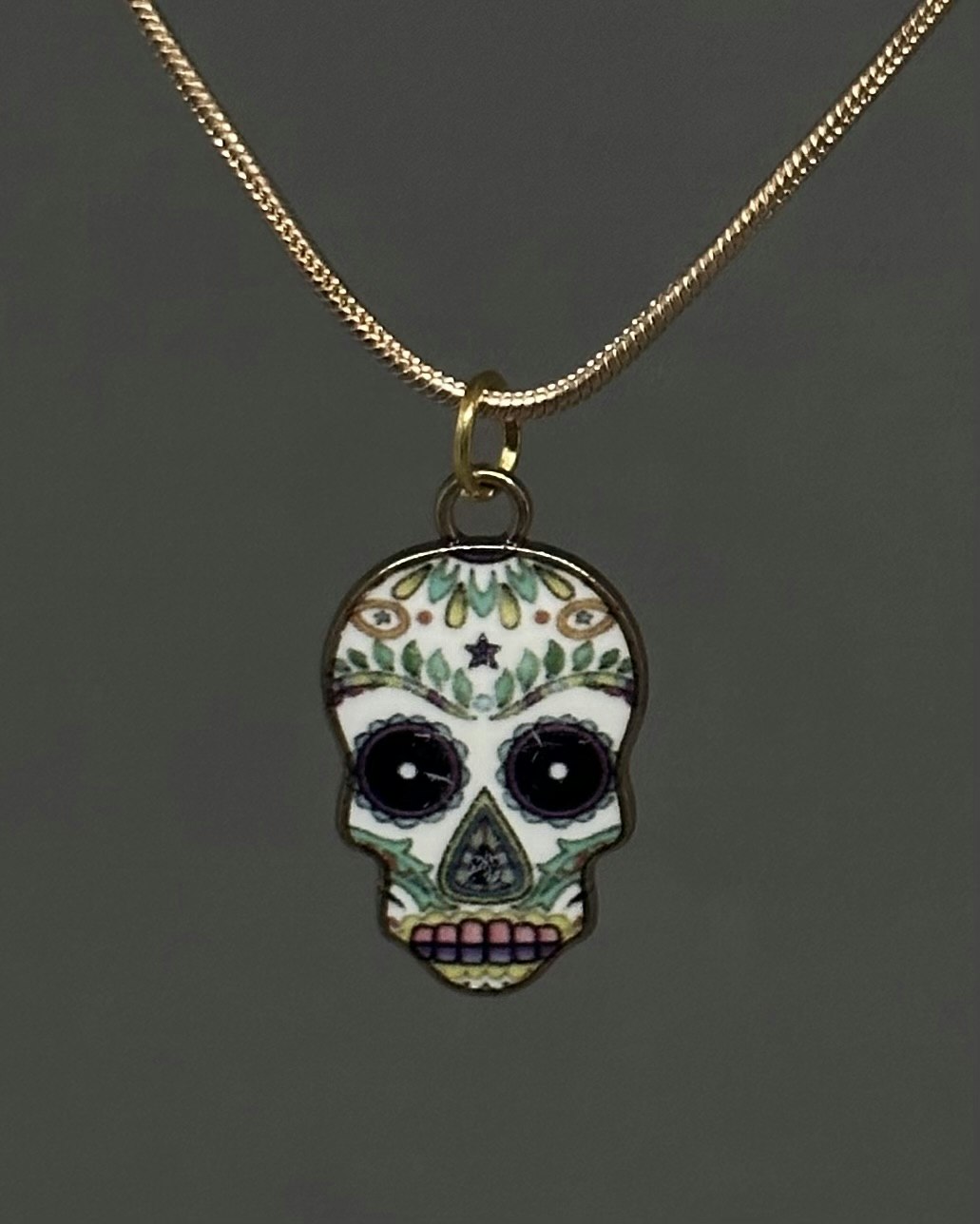 Sugar skull charm necklace 5