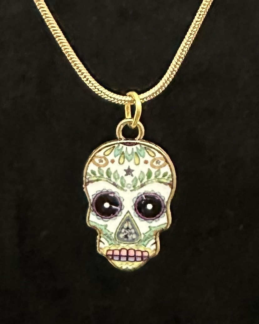 Sugar skull charm necklace 5