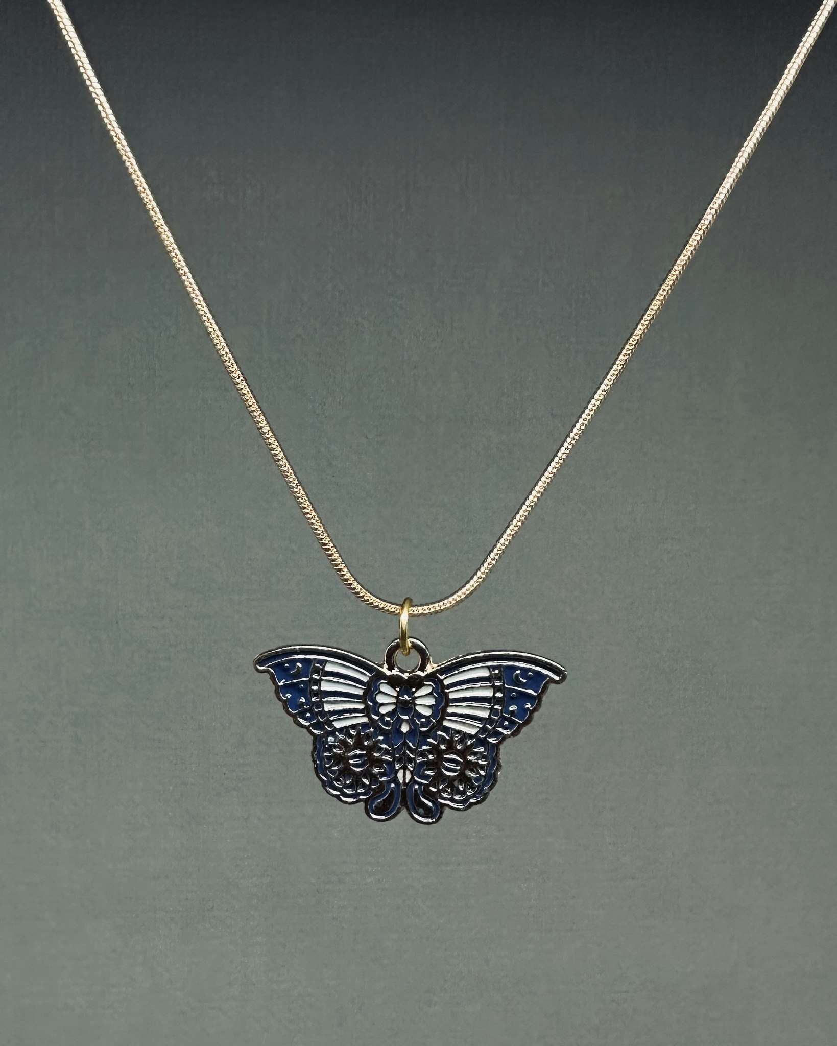 Butterfly charm necklace