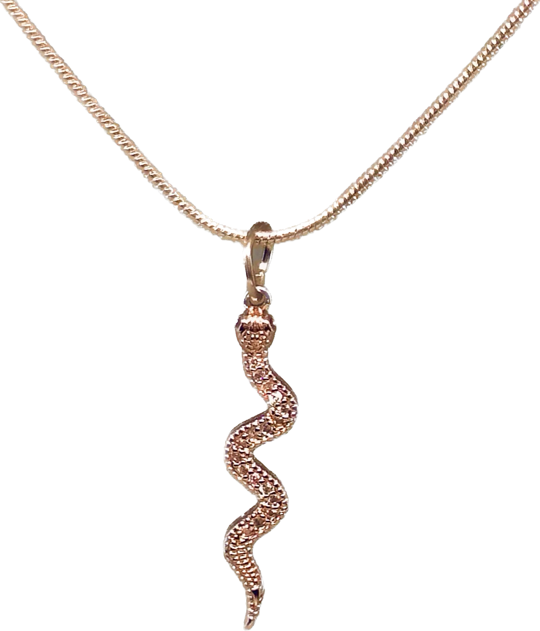 Snake jewelled charm necklace