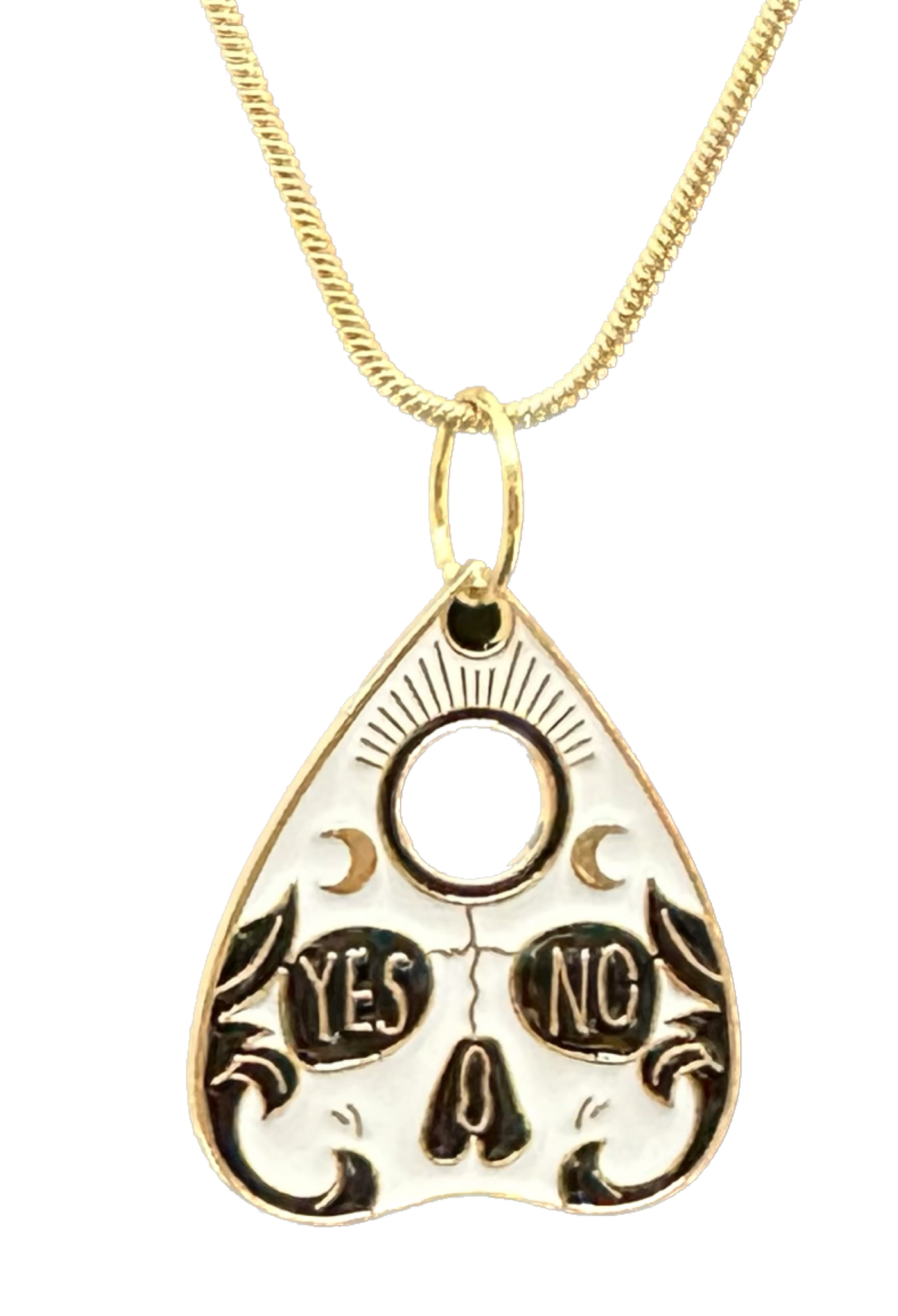 Ouija skull charm necklace