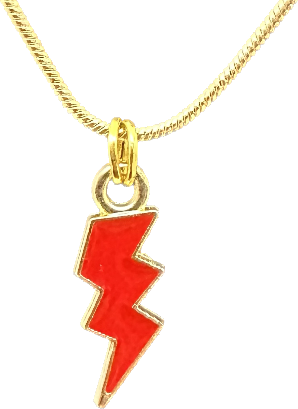 Red lightning charm necklace