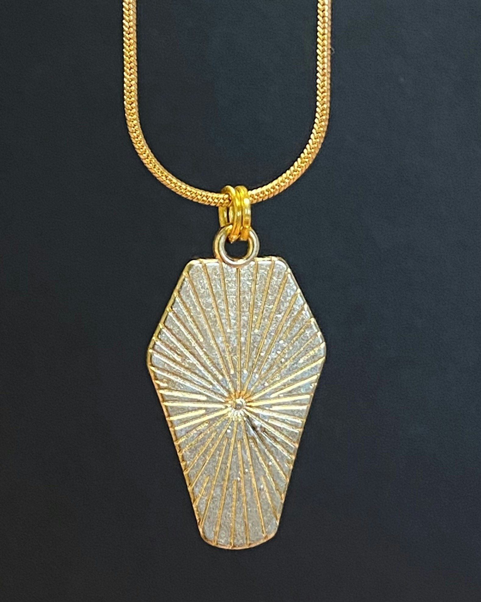 Coffin bat charm necklace
