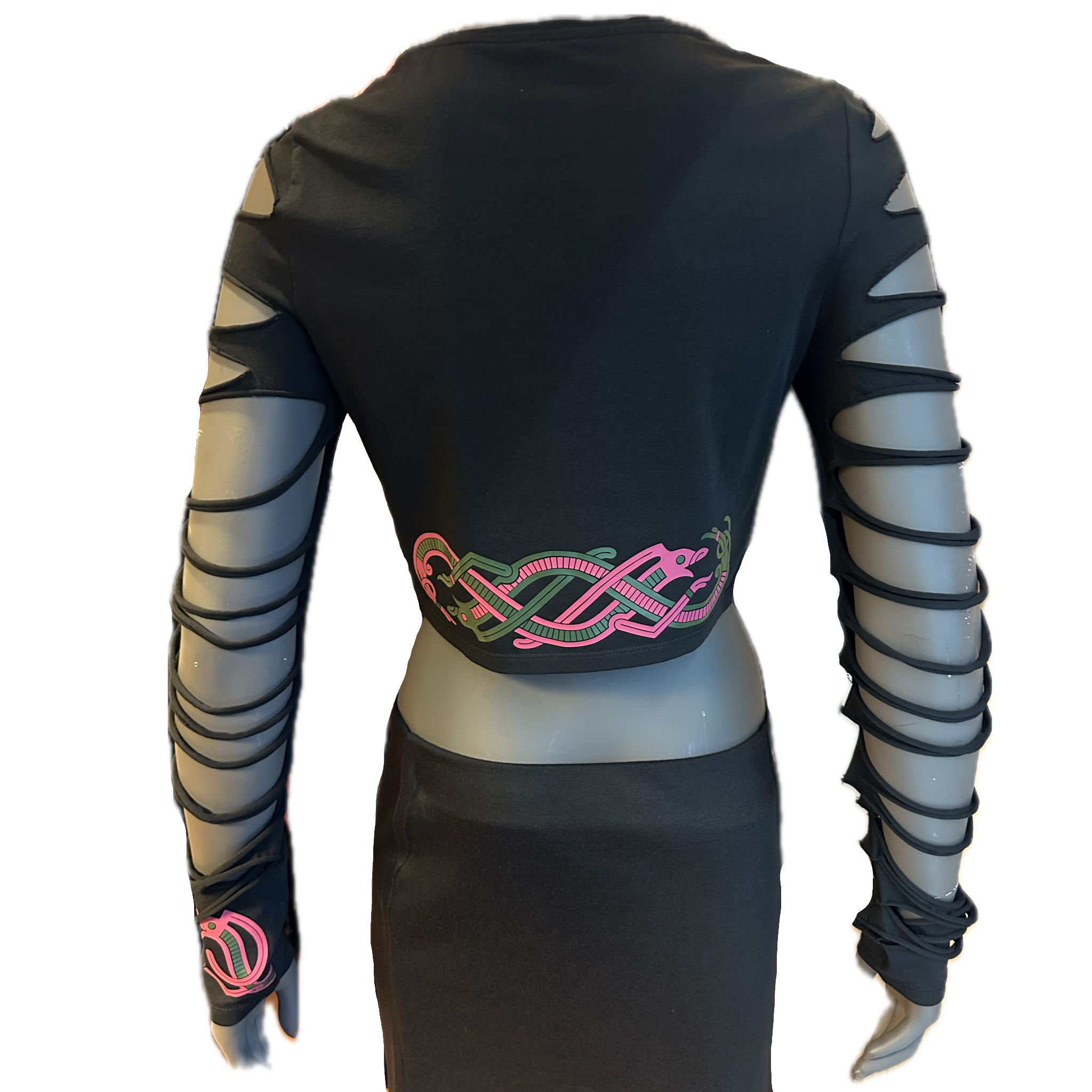 Jelling cropped long sleeve, Cut-work
