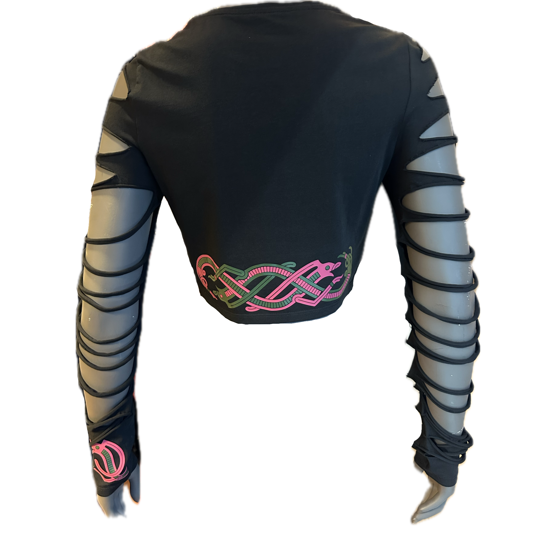 Jelling cropped long sleeve, Cut-work