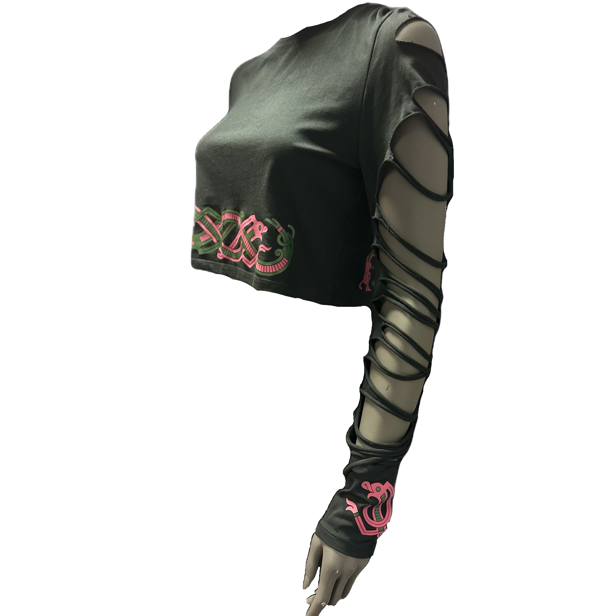 Jelling cropped long sleeve, Cut-work