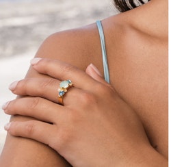 Jannie Ring Rhodium/ Laguna Combo