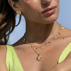 Daisy Necklace Gold/ Crystal