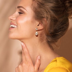 Mini Drop Earrings Crystal/Gold