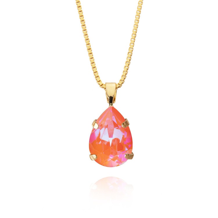 Mini Drop Necklace/ Orange Glow Delite