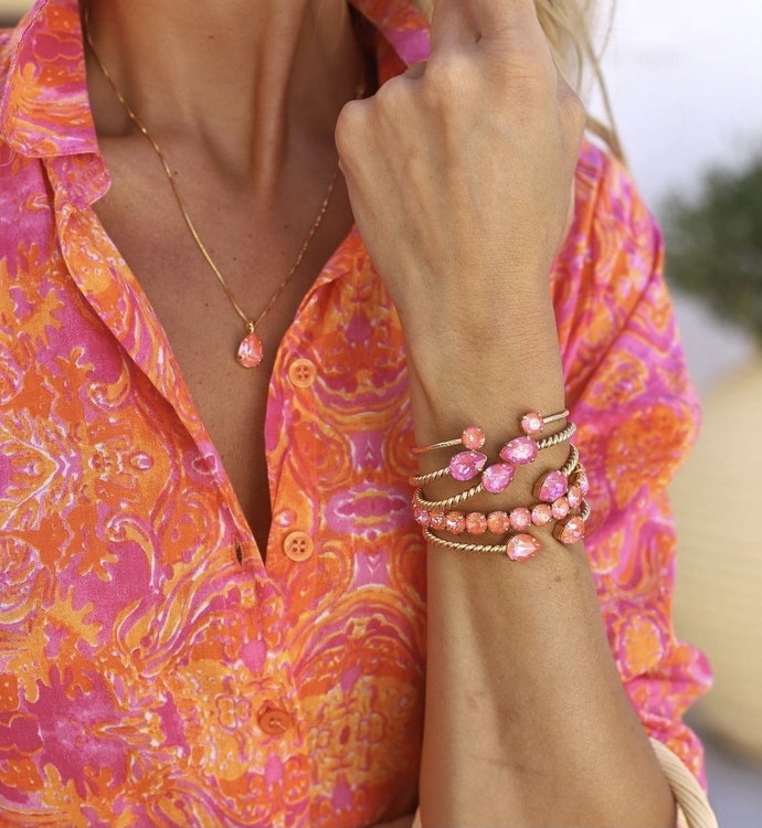 Mini Drop Bracelet/ Orange Glow Delite