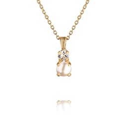 Girls Love Pearl Necklace Gold