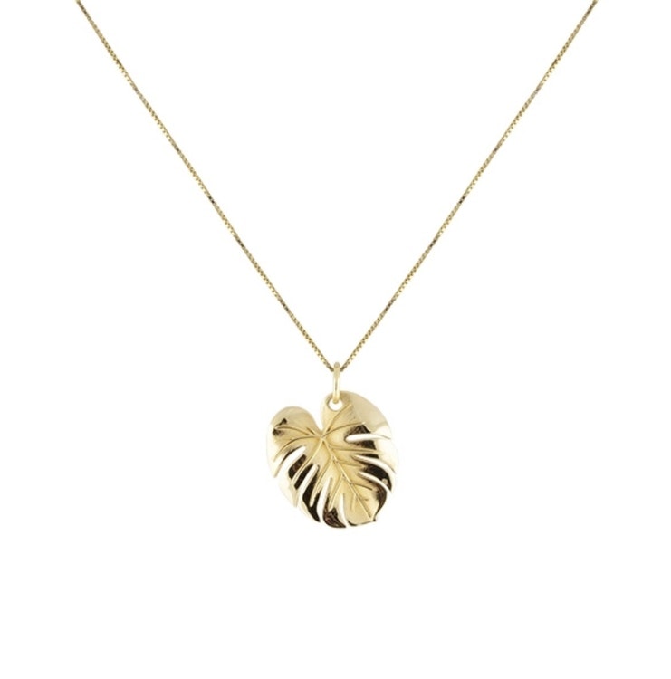 Palm Leaf Necklace Gold