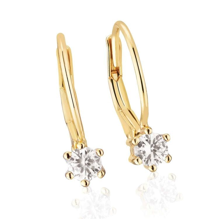 Rimini Earrings Gold Cz