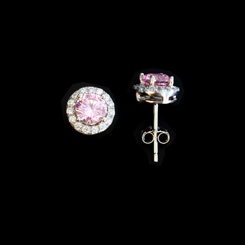 Pink Carmosé Earrings Silver