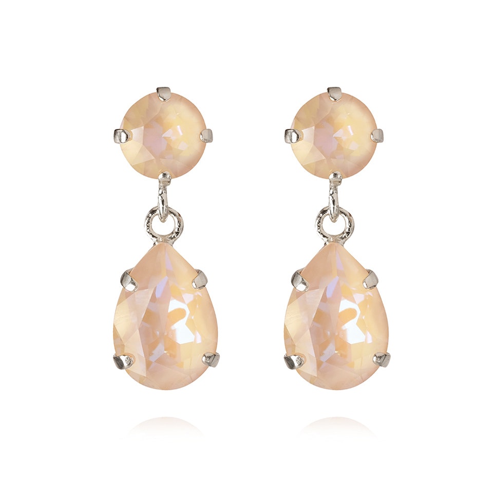 Mini Drop Earrings Ivory Cream Delite/Rhodium