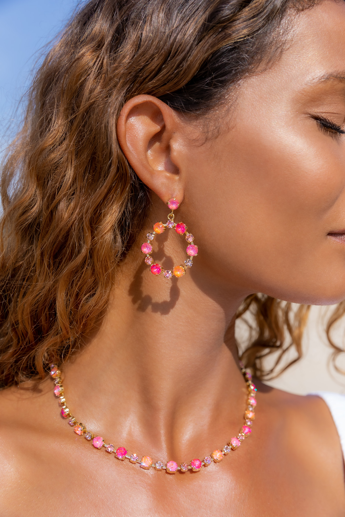 Calanthe Earrings / Coral Combo