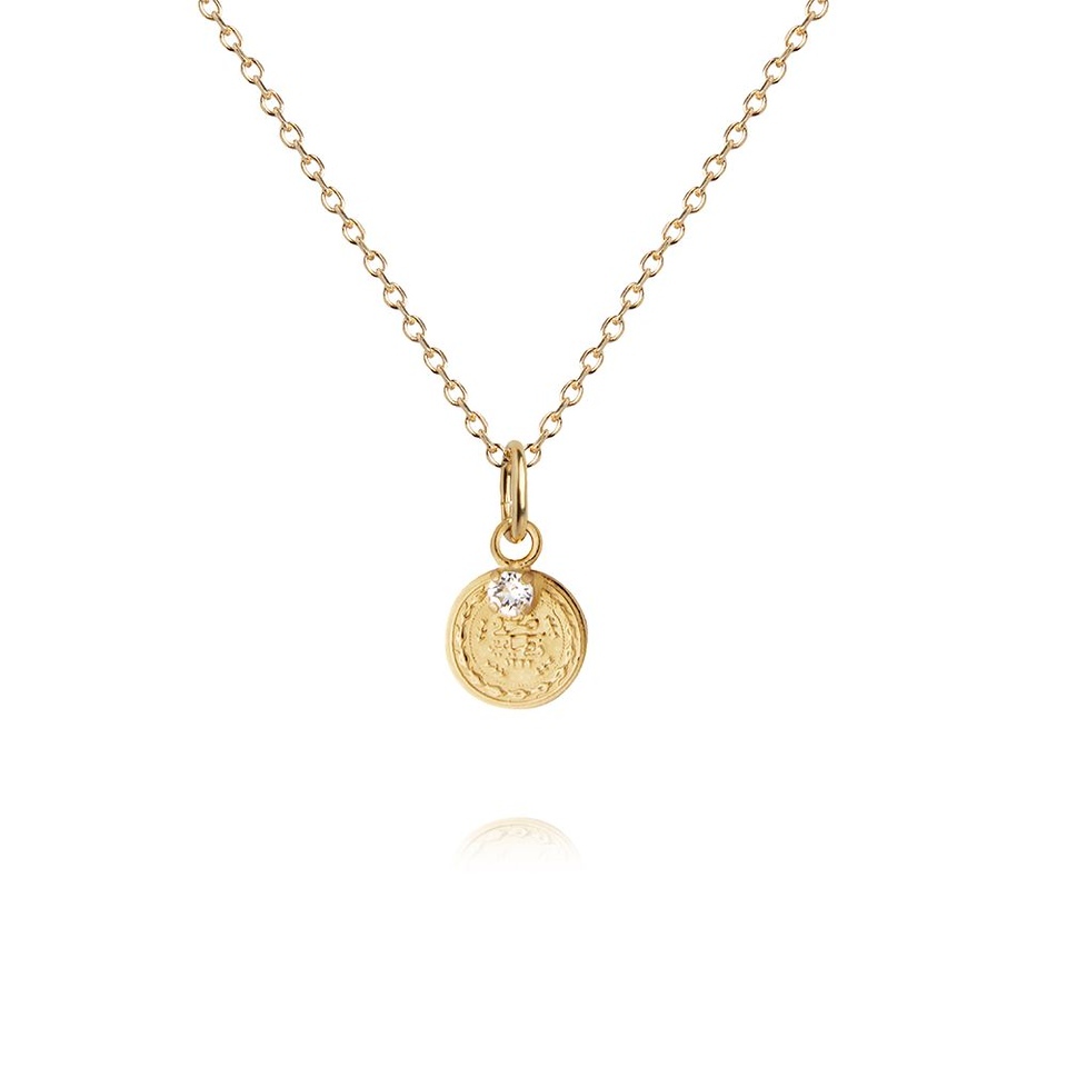 Bohemian Coin Necklace Crystal/Gold