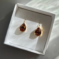 Mini Drop Clasp Earrings/ Light Amber
