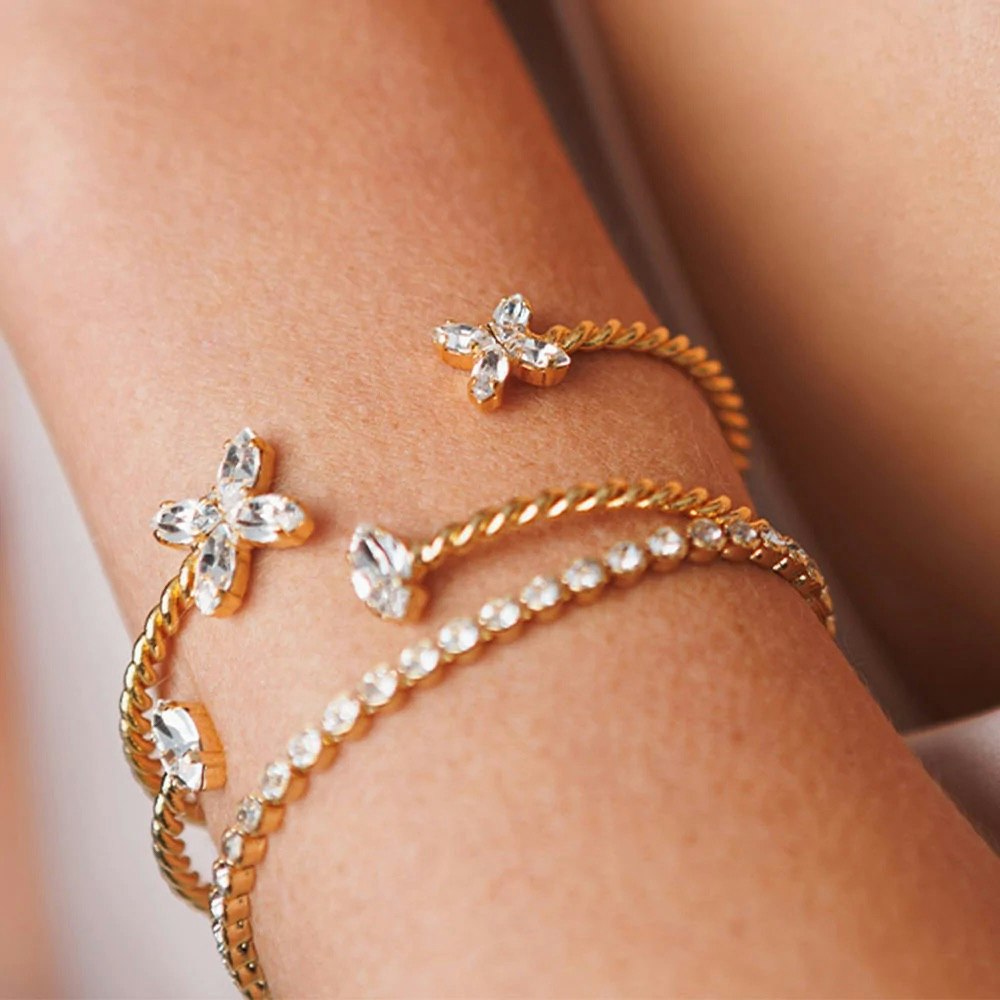 Crystal Star Bracelet Gold