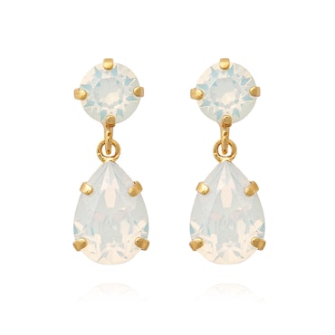 Mini Drop Earrings / White Opal