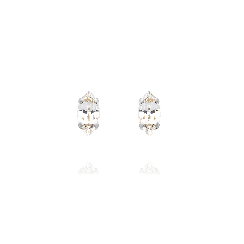 Petite Navette Earrings/ Crystal/ Rhodium