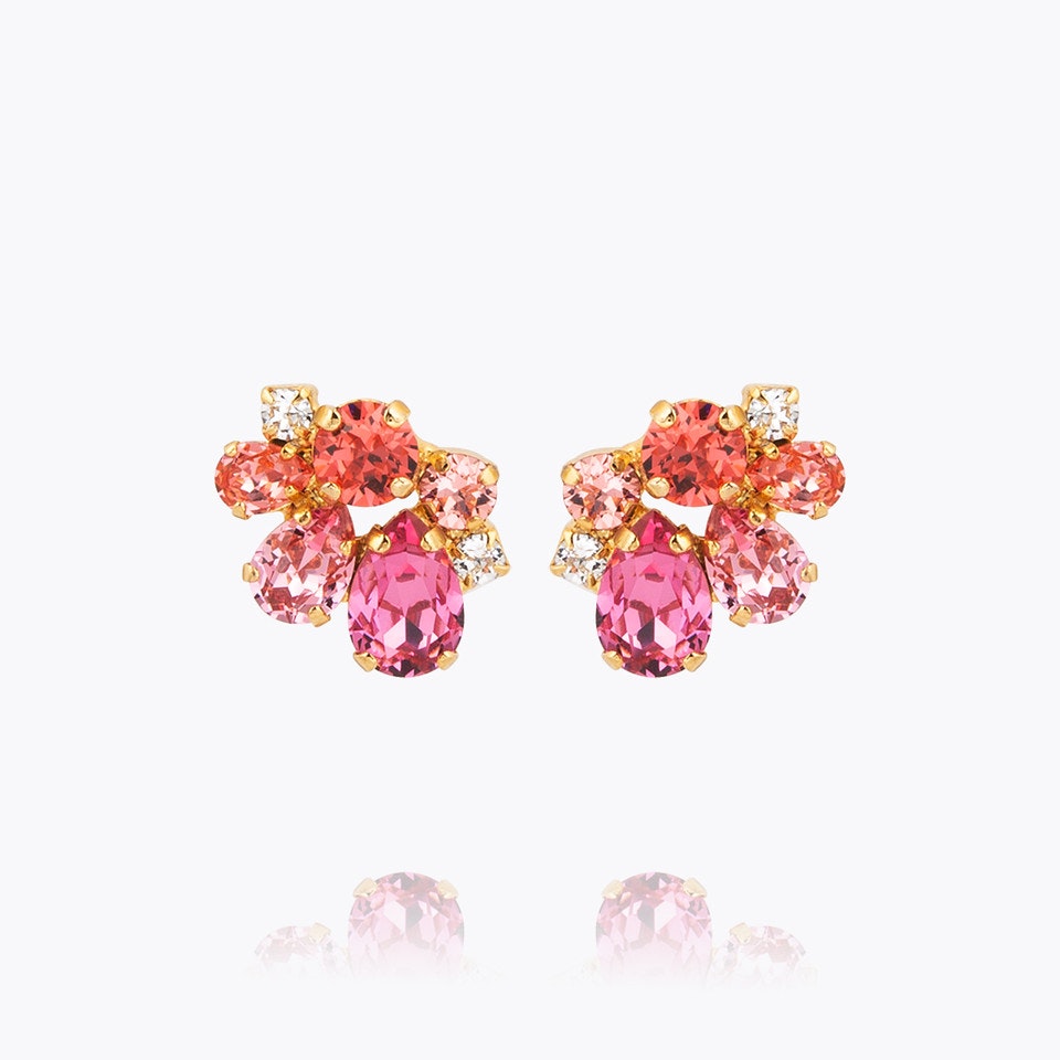 Katie Earrings Gold/Coral Combo