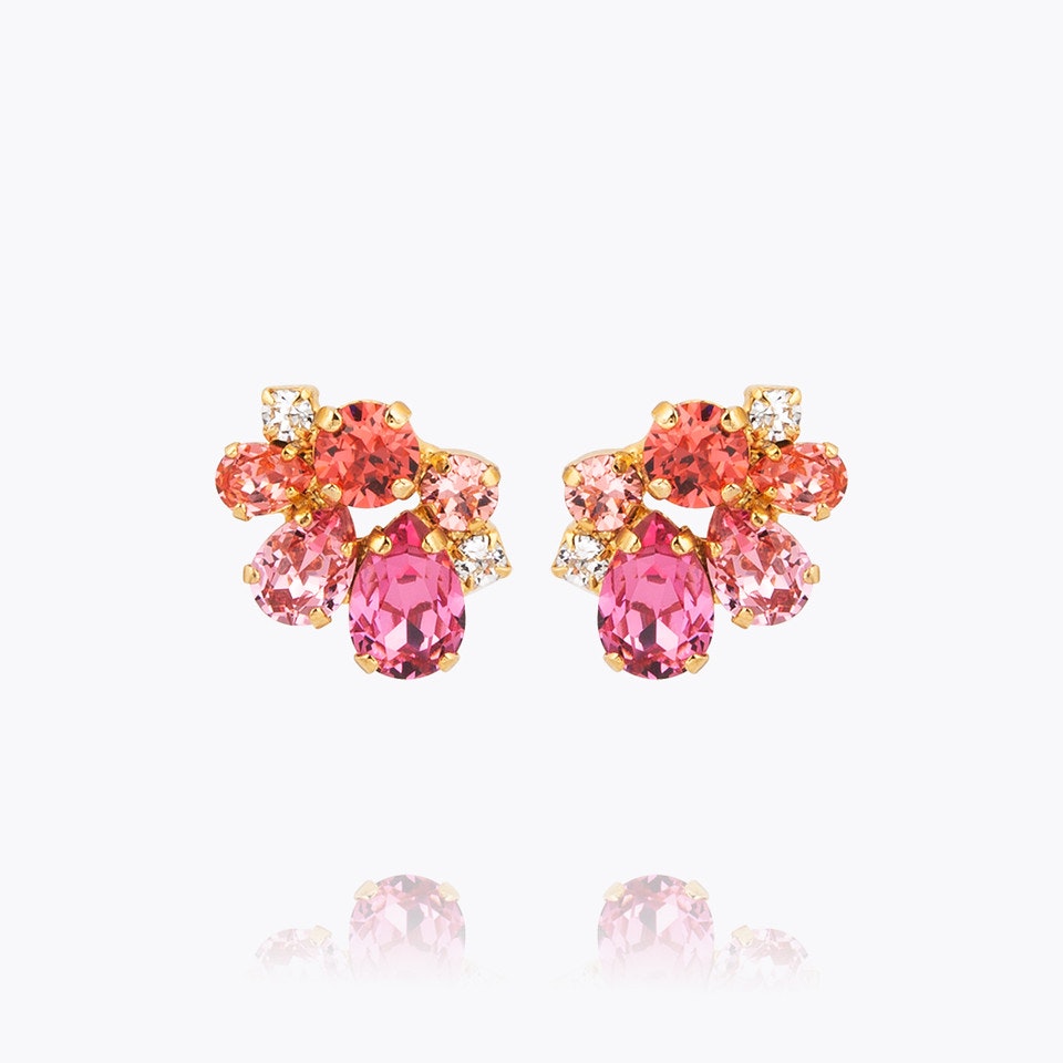 Katie Earrings Gold/Coral Combo