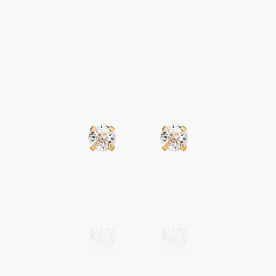 Mini Stud Earrings Gold/Crystal