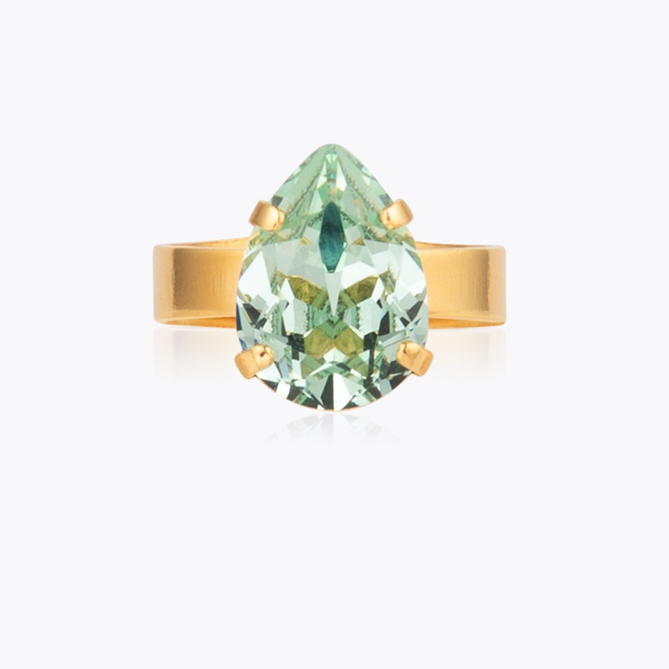 Mini Drop Ring Gold/ Chrysolite