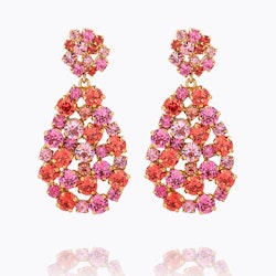 Hanna Earrings Gold/ Coral Combo