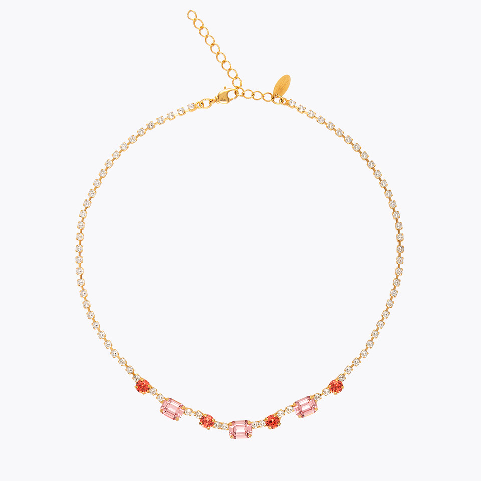 Corinna Necklace Gold/ Coral Combo