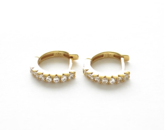 Belle Earrings Gold Cz