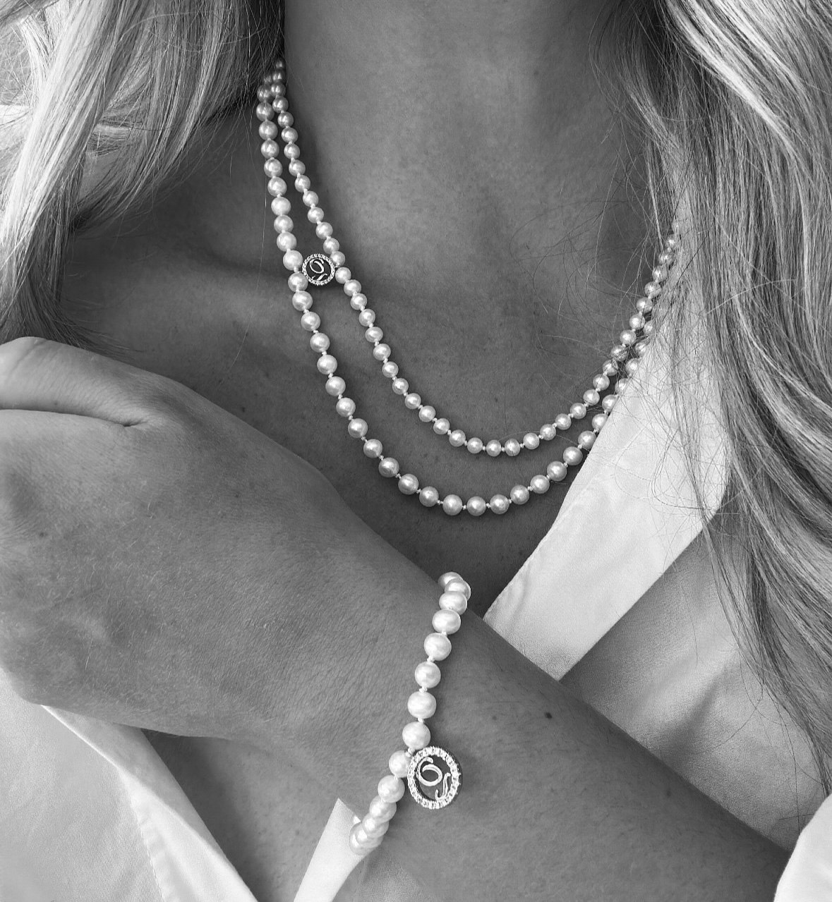 Gabrielle Double Pearl Necklace