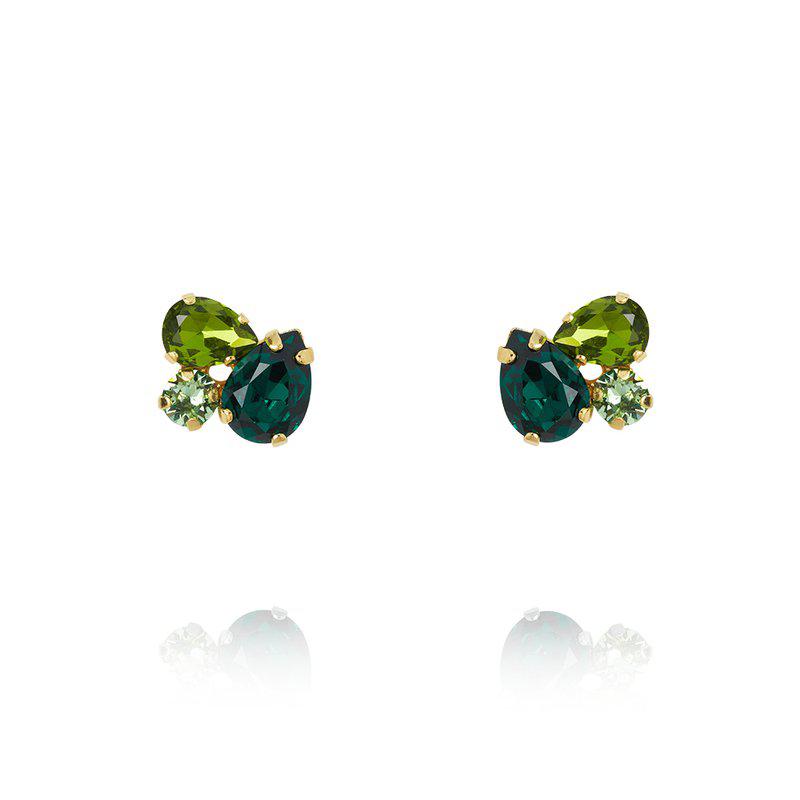 Alisia Earrings Gold/ Green Combo