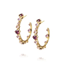Mini Antonia Earrings Gold/ Violet Combo