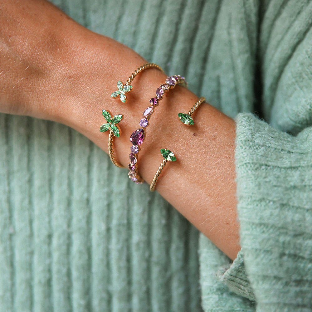 Petite Navette Bracelet Gold/ Peridot