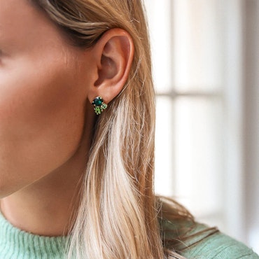 Alisia Earrings Gold/ Green Combo