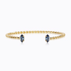 Petite Navette Bracelet Gold/ Denim Blue