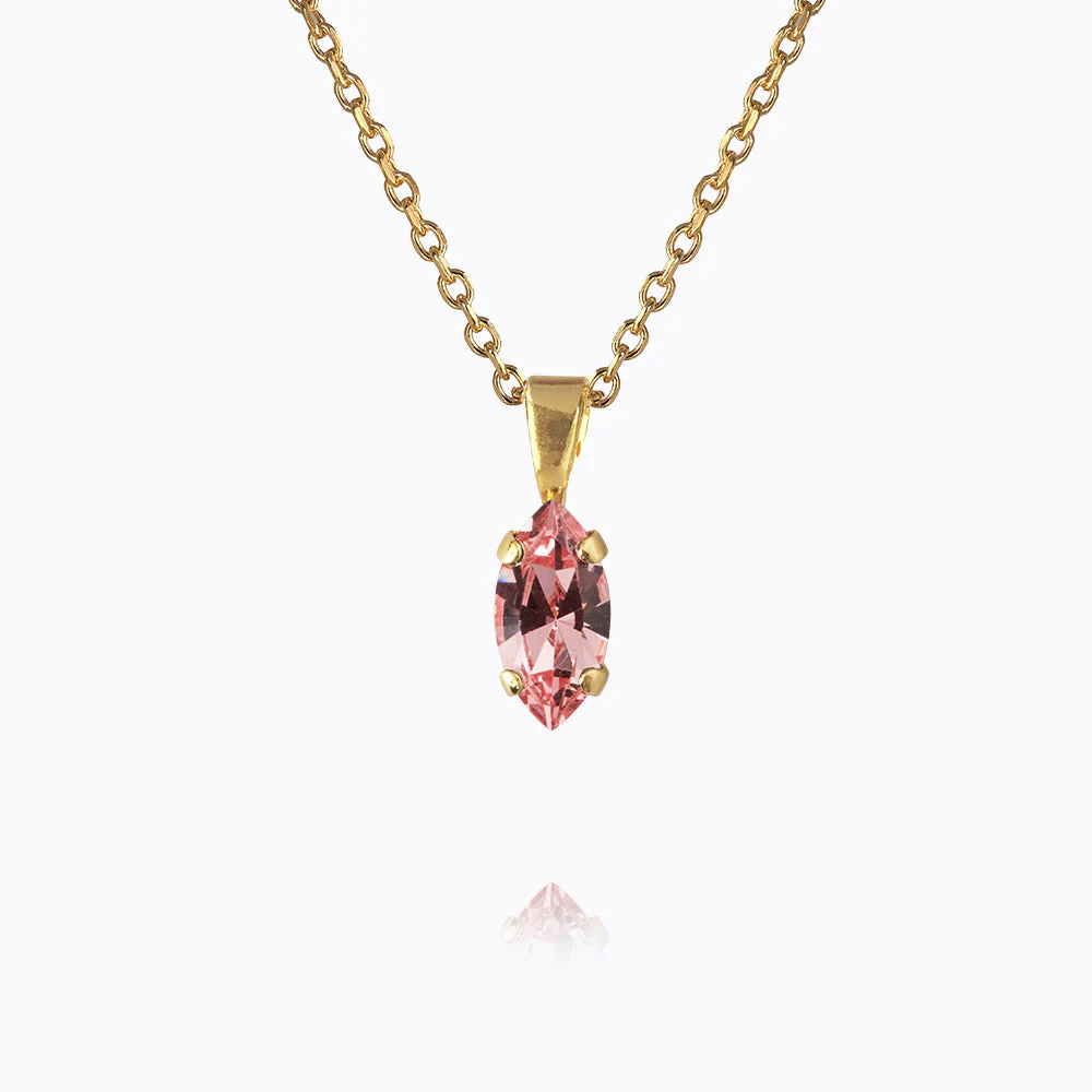 Petite Navette Necklace Gold/ Light Rose