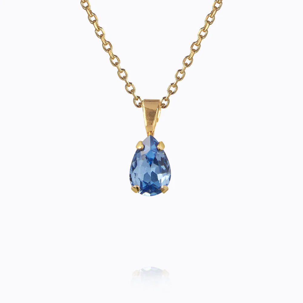 Petite Drop Necklace Gold/ Lapis
