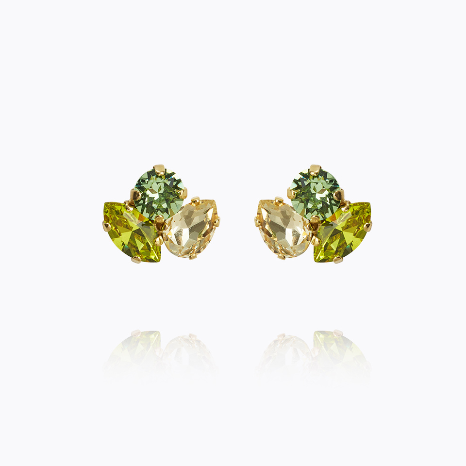 Ana Earrings Gold/ Lime Combo