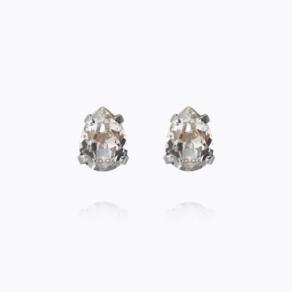 Superpetite Drop Earrings Rhodium/ Crystal