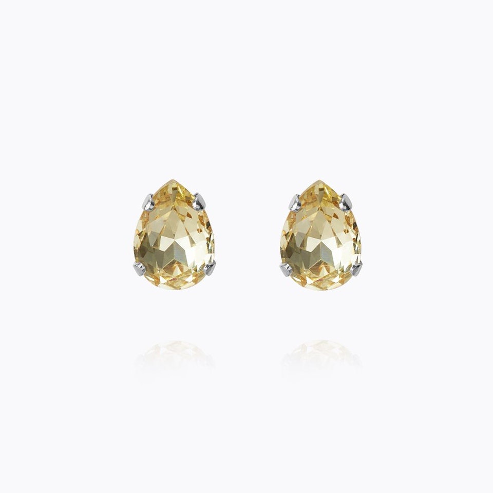 Superpetite Drop Earrings Rhodium/ Jonquil