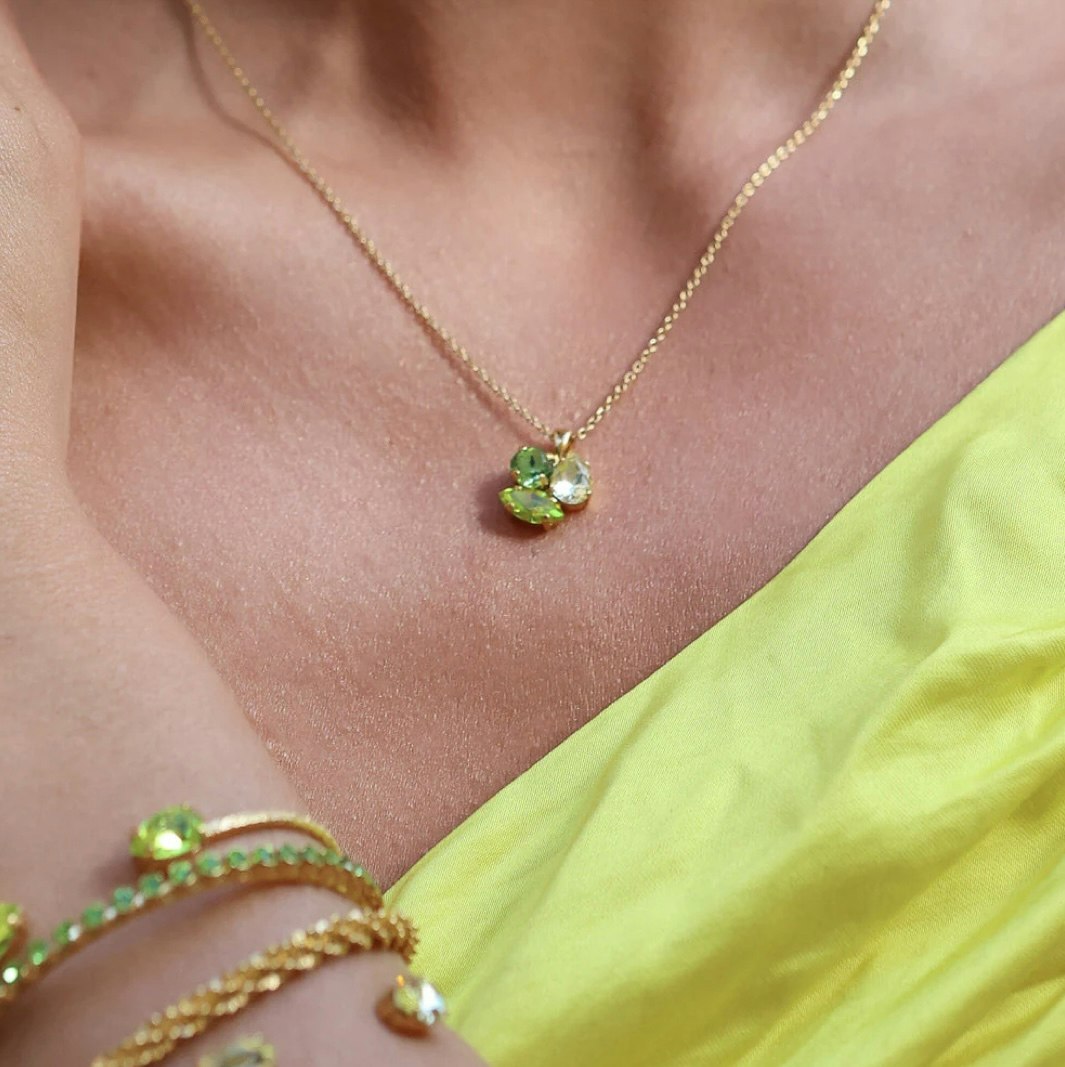 Ana Necklace Gold/ Lime Combo