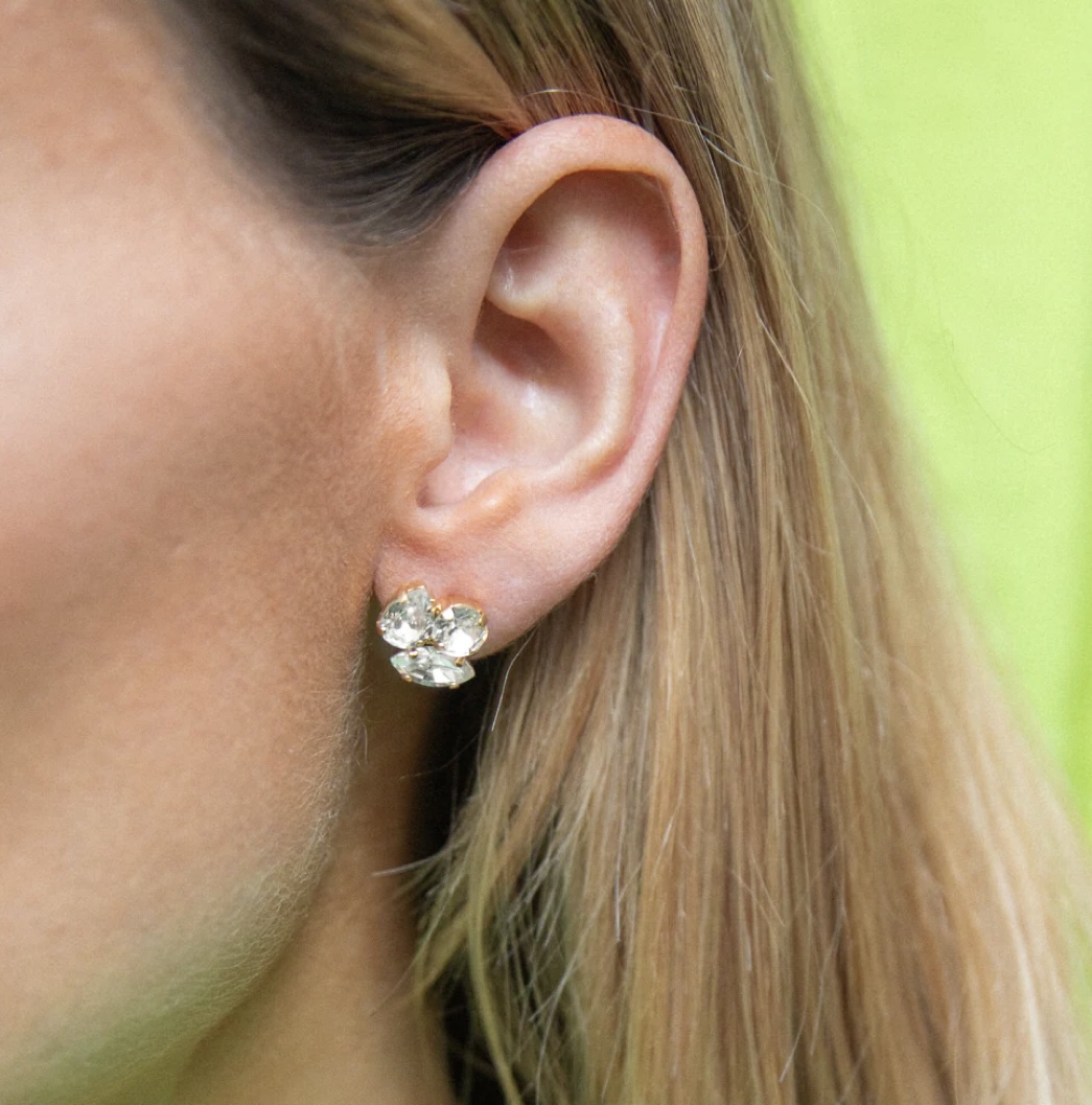 Ana Earrings Rhodium/ Crystal
