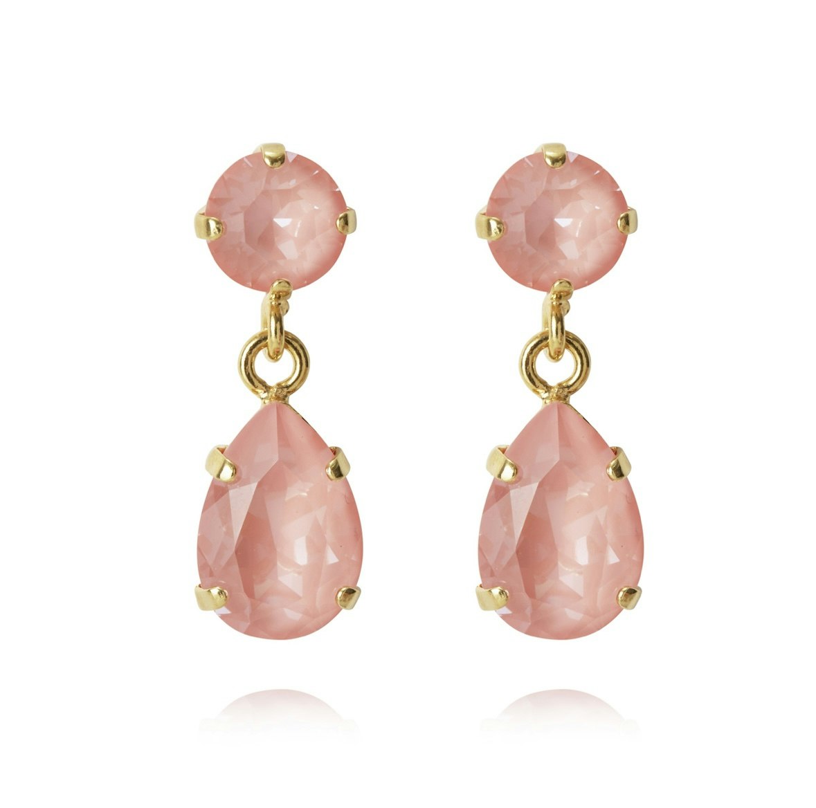 Mini Drop Earrings Gold/ Flamingo Ignite
