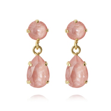 Mini Drop Earrings Gold/ Flamingo Ignite