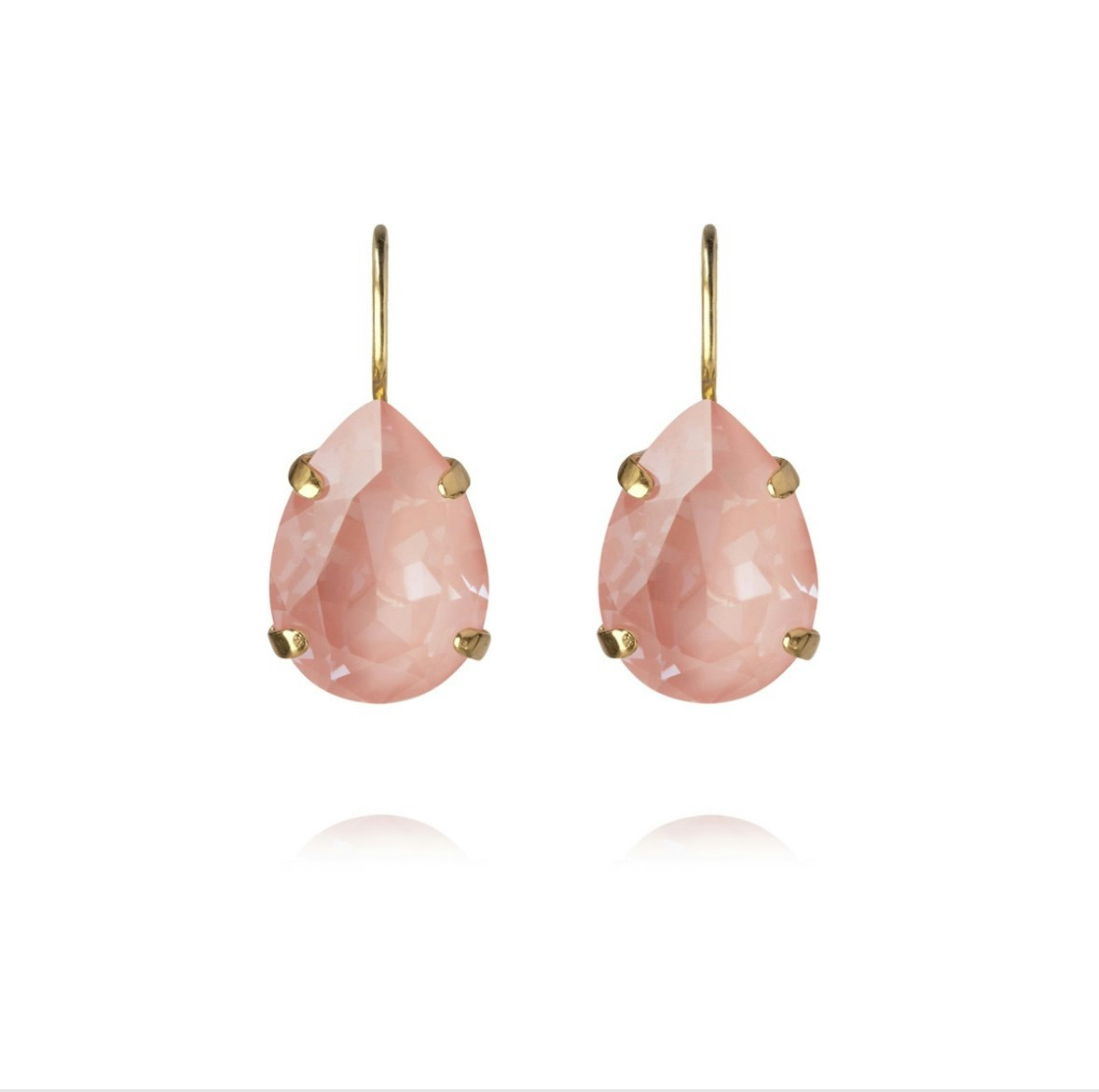 Mini Drop Clasp Earrings Gold/ Flamingo Ignite